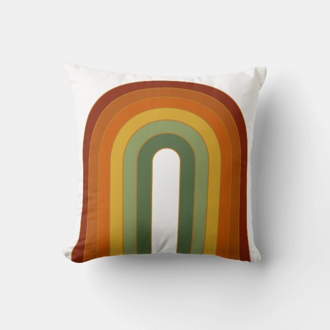 Muted Retro Rainbow  Cushion (Front)