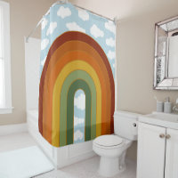 Muted Retro Seventies Rainbow Cloud Sky