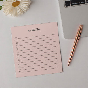 Muted Rose To Do List Minimalist Teacher Simple Notepad