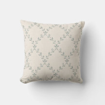 Muted Sage Floral Trellis Block Print Pattern