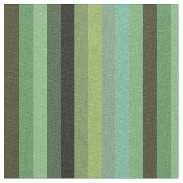 Muted Sage & Olive Green Stripes Fabric (Close Up)