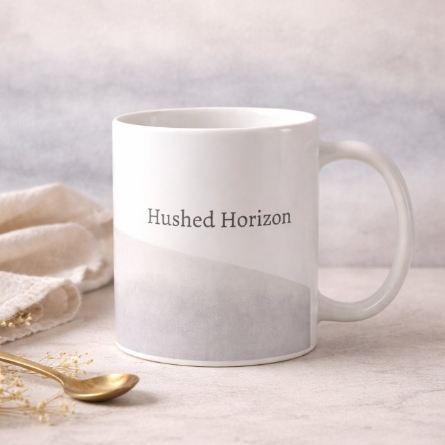 Muted Sky Gradient Mug Classic Mug, 11 oz (Soft sky gradients and minimal lettering designed for slow mornings and quiet desks)