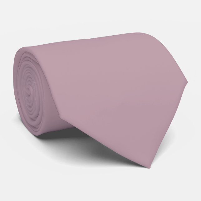 Muted Soft Grayish Pink Rose Solid Color Tie (Rolled)