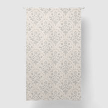 Muted Soft Grey Floral Scallop Block Print