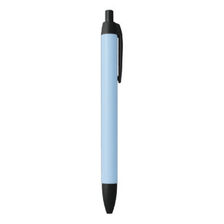 Muted Solid Light Blue, Black Ink Pen