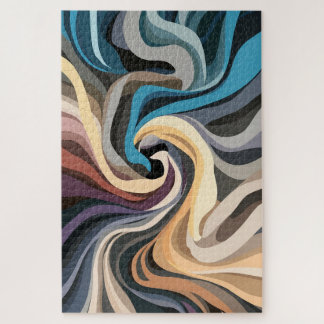 Muted Swirl | Modern Abstract Spiral Puzzle