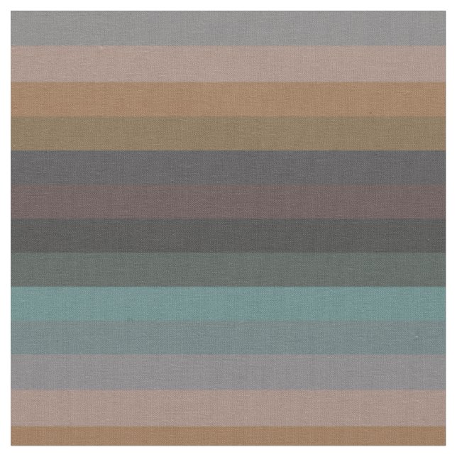 Muted Teal & Camel Coastal Neutrals Fabric (Close Up)