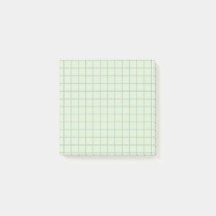 Muted Teal Checkered Pattern Calm Grid Design Post-it Notes