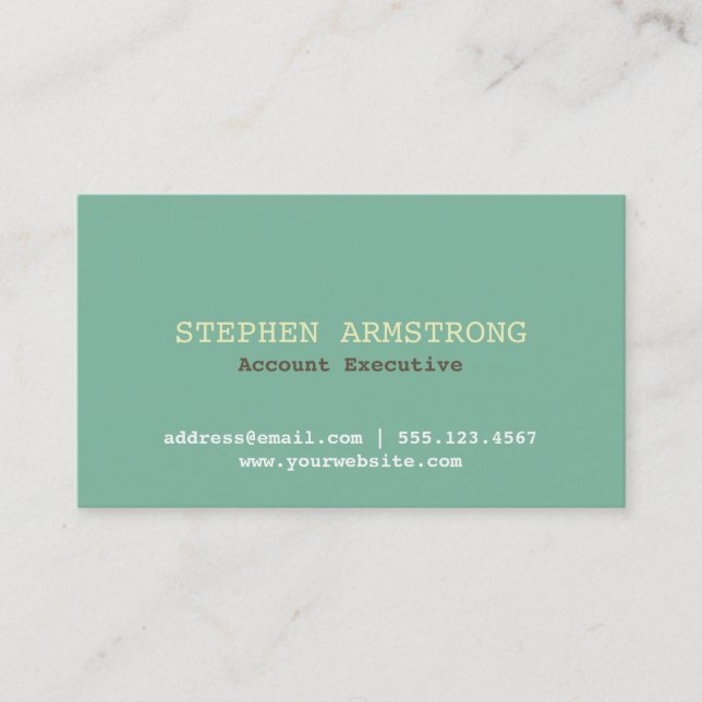 Muted teal simply modern professional executive business card (Front)