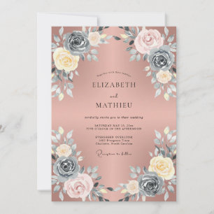 Muted Terracotta Slate Painted Wedding Invitation