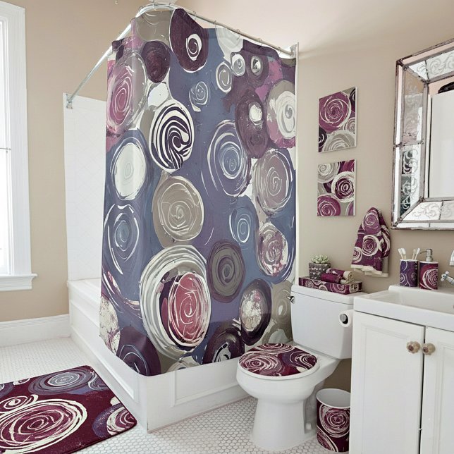 Muted tones abstract roses shower curtain (Creator Uploaded)