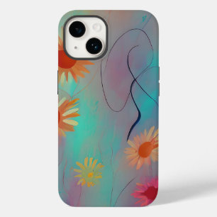 Muted tones abstract sunflowers Case-Mate iPhone 14 case