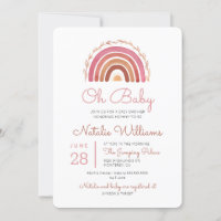 Muted Tones Boho Rainbow Oh Baby Shower Invitation