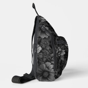Muted Tones of Grey Floral Sling Bag