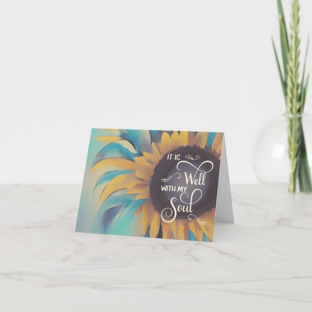 Muted tones sunflower It is well Card (Front)