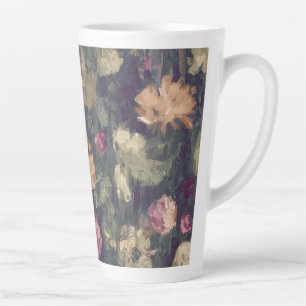 Muted tones vintage floral  latte mug