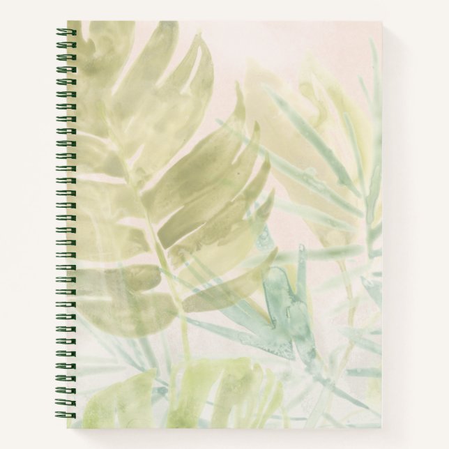 Muted Tropical Leaves Notebook (Front)