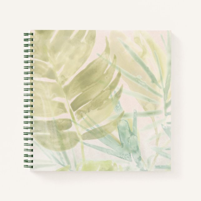 Muted Tropical Leaves Notebook (Front)