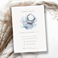 Muted Underwater Crab Coral Nautical Wedding
