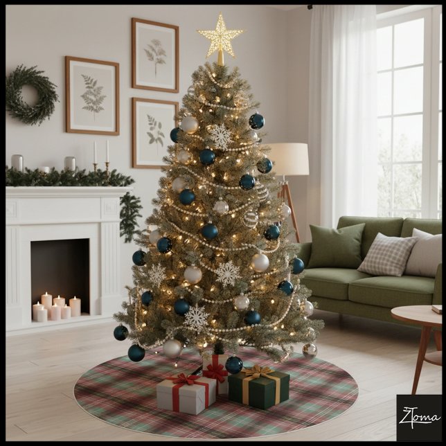 Muted Vertical Shadow Plaid Tartan Blur Brushed Polyester Tree Skirt (Creator Uploaded)