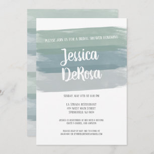 Muted Watercolor Brush Stroke Bridal Shower Invitation