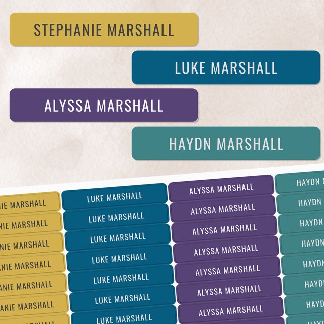 Muted Winter Colours Kids Waterproof Name Labels (Creator Uploaded)