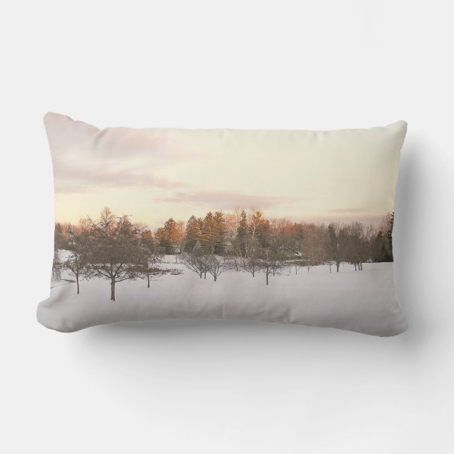 "MUTED WINTER LANDSCAPE" LUMBAR THROW PILLOW (Front)