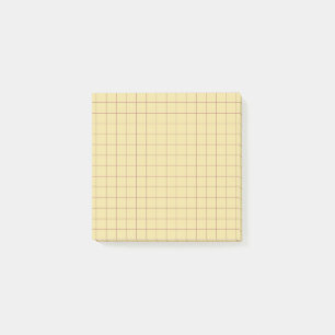 Muted Yellow Checkered Grid Minimalist Office Post-it Notes