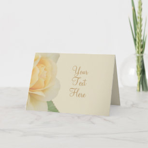 Muted Yellow Rose Customised  Card