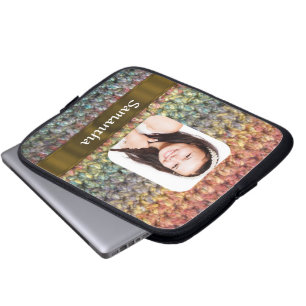 Muticolored wool photo template laptop sleeve