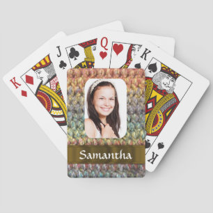 Muticolored wool photo template playing cards