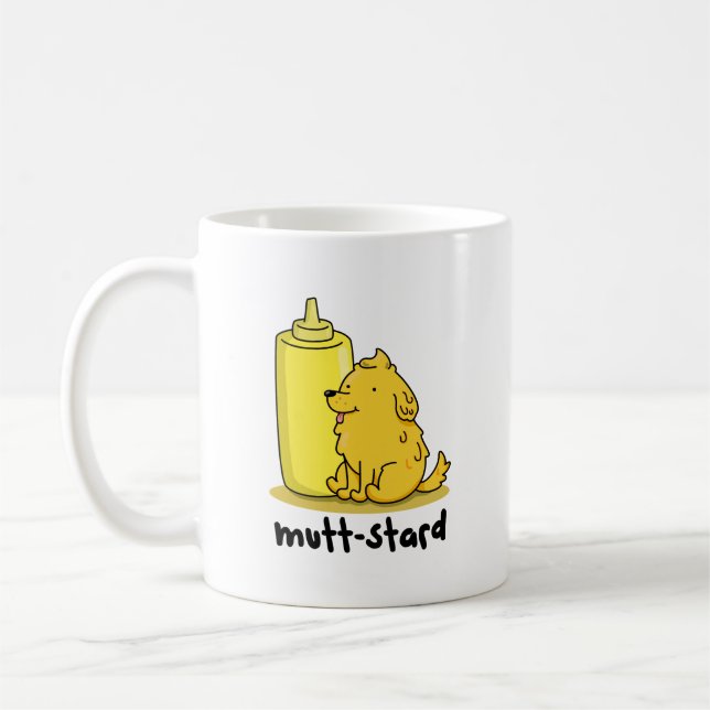 Mutt-stard Funny Doggy Mustard Pun  Coffee Mug (Left)