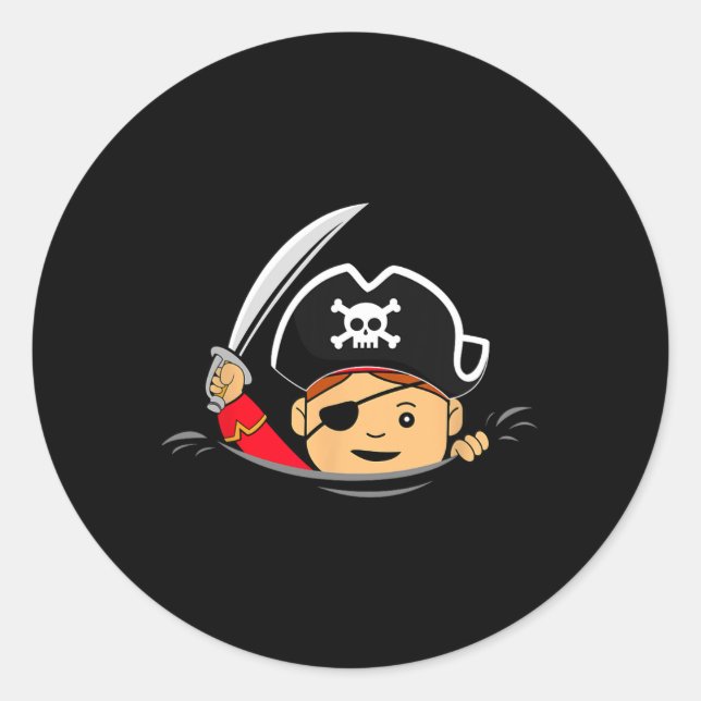Mutter Werdende Mama Mutterschaft Pregnant Pirate  Classic Round Sticker (Front)
