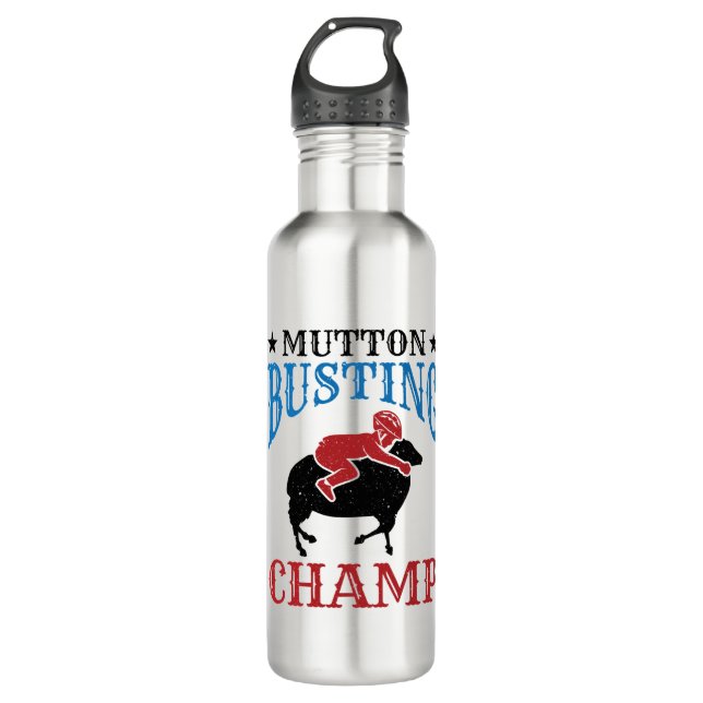 Mutton Busting Champ Sheep Riding 710 Ml Water Bottle (Front)