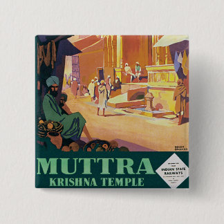 Muttra ~ Krishna Temple 15 Cm Square Badge