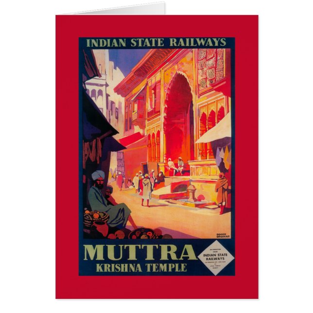Muttra Krishna Temple Travel Poster (Front)