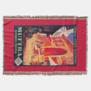 Muttra Krishna Temple Travel Poster Throw Blanket