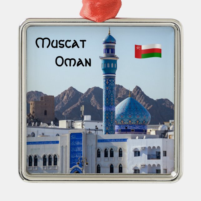 Muttrah Mosque - Muscat, Oman Metal Tree Decoration (Front)