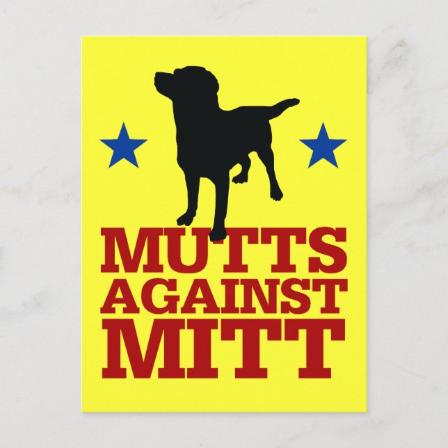 Mutts Against Mitt Postcard (Front)