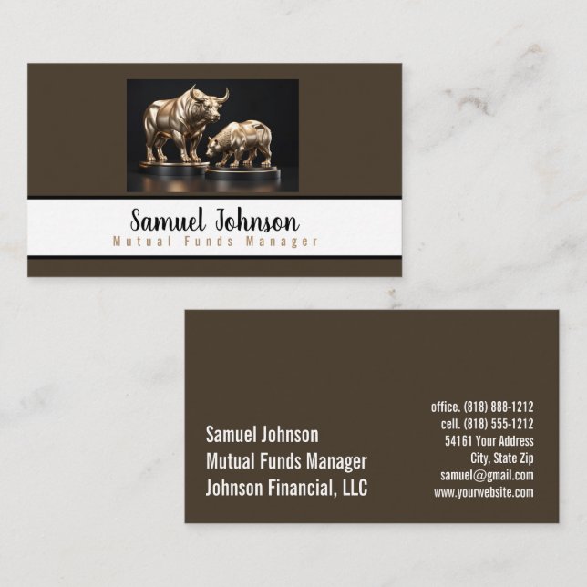 Mutual Funds Manager Stock Broker Business Card (Front/Back)