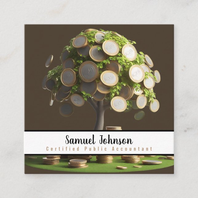 Mutual Funds Manager Stock Broker CPA Square Business Card (Front)