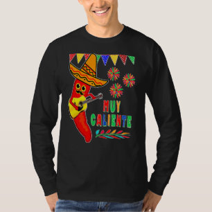 Muy Caliente Hot Pepper Play Guitar Cinco De Mayo  T-Shirt