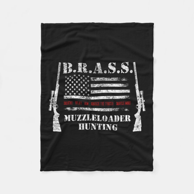 Muzzleloader Accessories Rifles Usa Flag Deer Fire Fleece Blanket (Front)