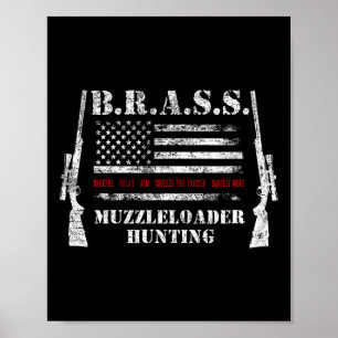 Muzzleloader Accessories Rifles Usa Flag Deer Fire Poster