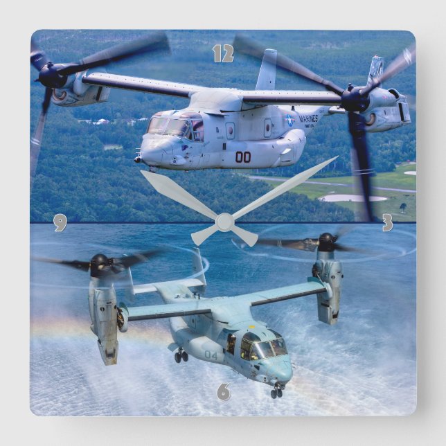 MV-22B OSPREY SQUARE WALL CLOCK (Front)