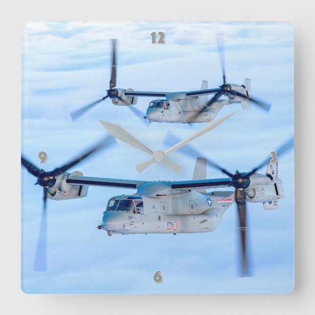 MV-22B OSPREY SQUARE WALL CLOCK (Front)