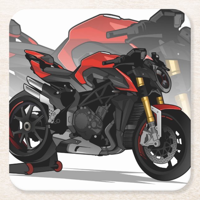 MV Agusta Brutale 1000RR with special background Square Paper Coaster (Front)