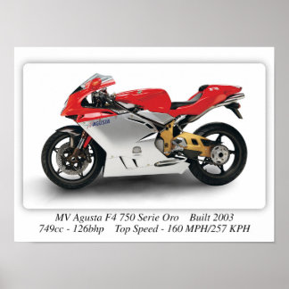 MV Agusta F4750 Serie Oro Motorcycle - A3 Size Poster