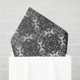 MVB Black Faux Lace Grey Tissue Paper