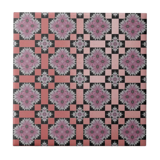 MVB Chic Gerbera Flower Pink Slick Tile (Front)